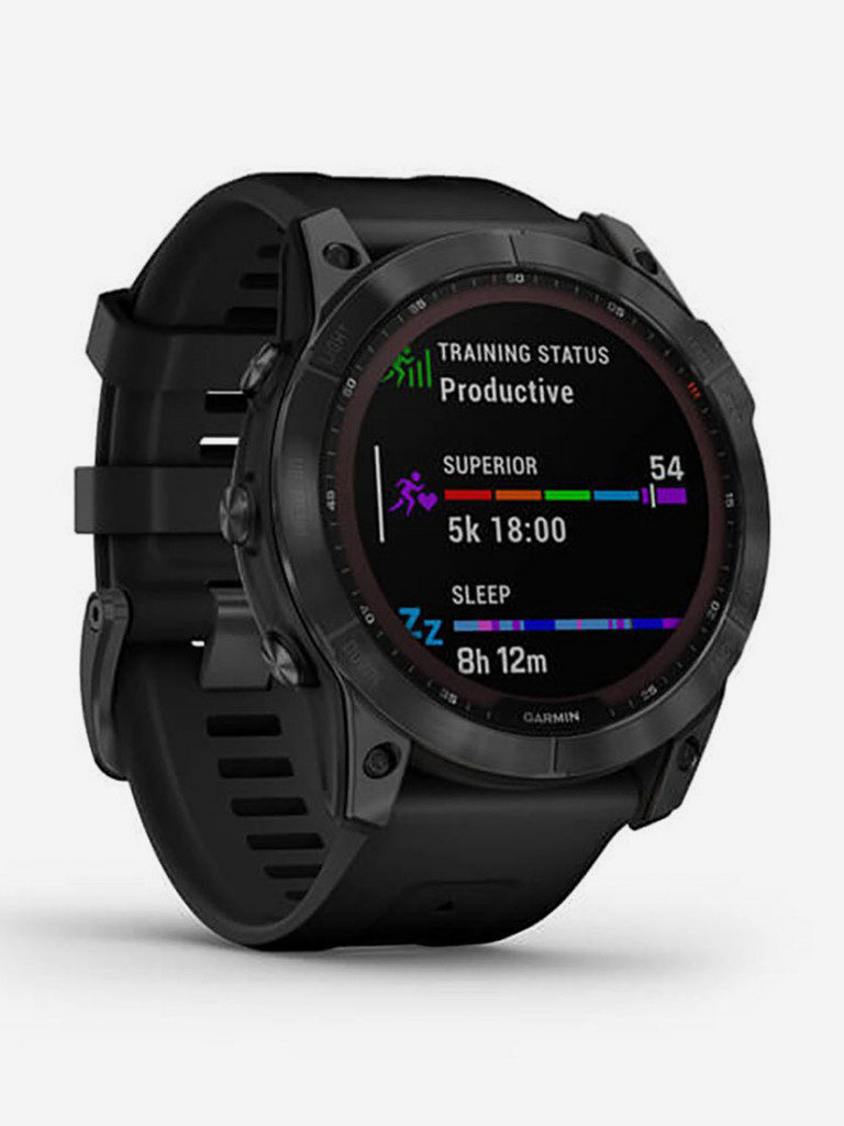 Спортивные наручные часы Garmin Fenix 7X Solar Slate Gray с силиконовым ремешком