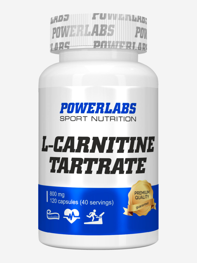 L-Карнитин, Powerlabs, 800 мг, 120 капсул
