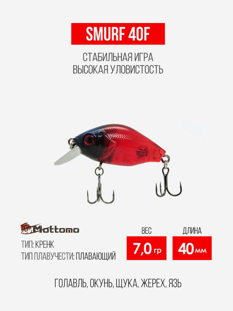 Воблер для рыбалки Smurf 40F приманка на голавля, щуку, язя