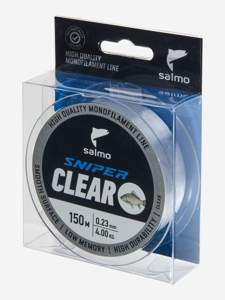 Леска рыболовная Salmo Sniper Clear монофильная на карася длина 150 м, диаметр 0,23 мм