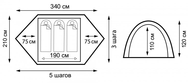 Палатка 3-местная Outventure Ridge 3
