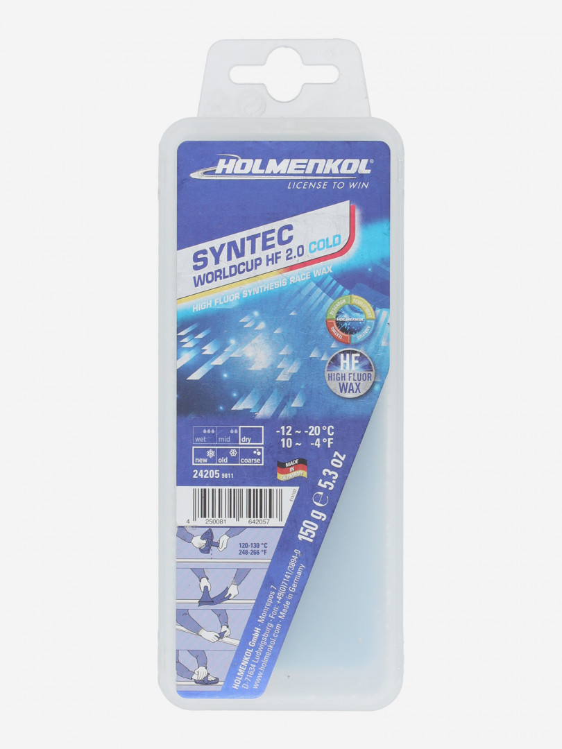 фото Мазь скольжения holmenkol syntec worldcup hf 2.0, 150 г, синий