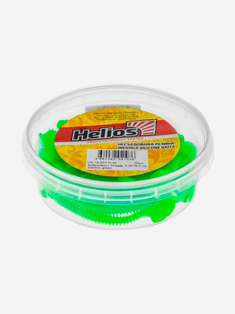 Мягкая приманка Helios Shaggy, 3,35'' / 8,5 см, Electric green, 30 шт (HS-16-007-N-30)