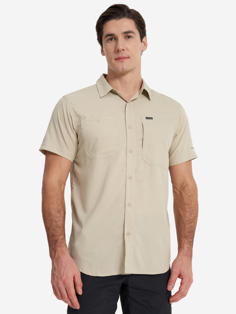 фото Рубашка с коротким рукавом мужская columbia silver ridge utility lite short sleeve, бежевый