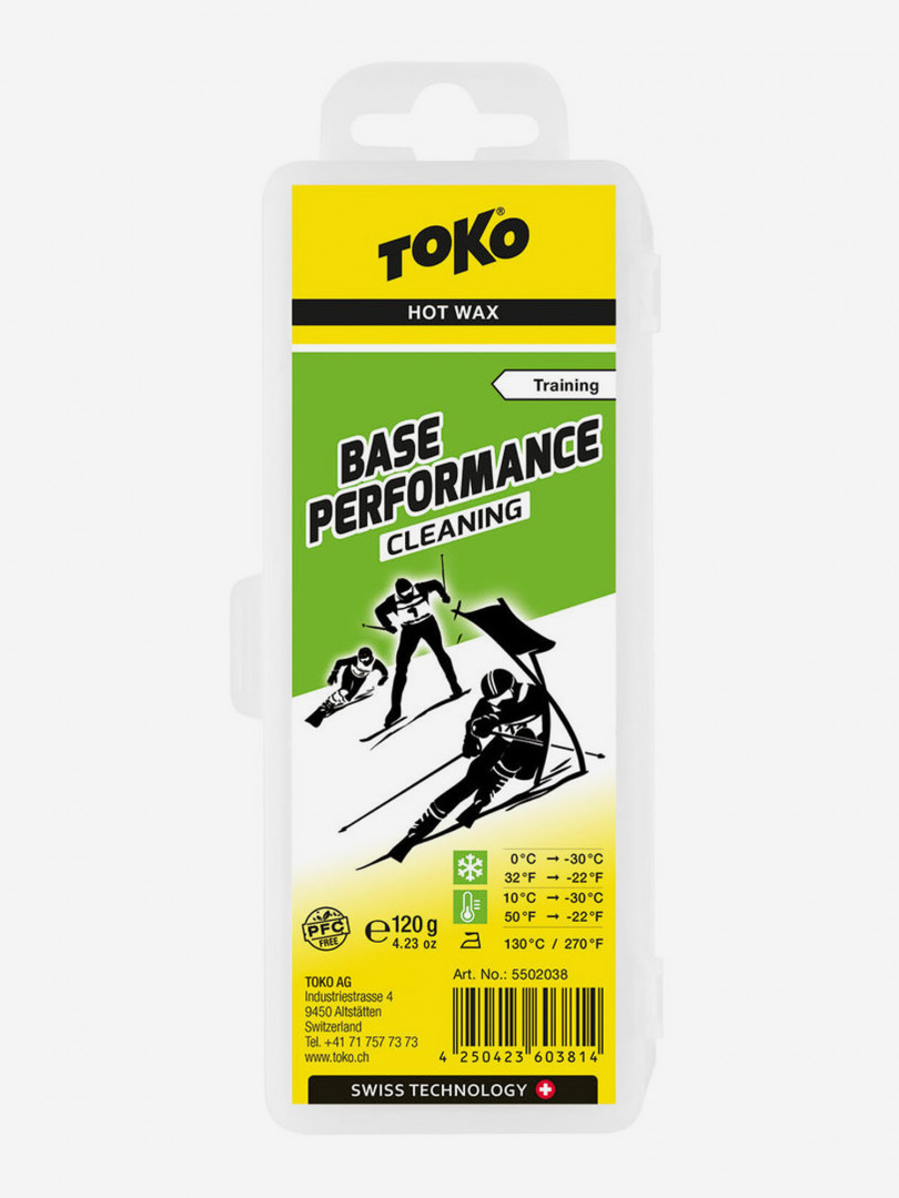 фото Мазь скольжения toko base performance cleaning 120 г, +10c/-30c, зеленый