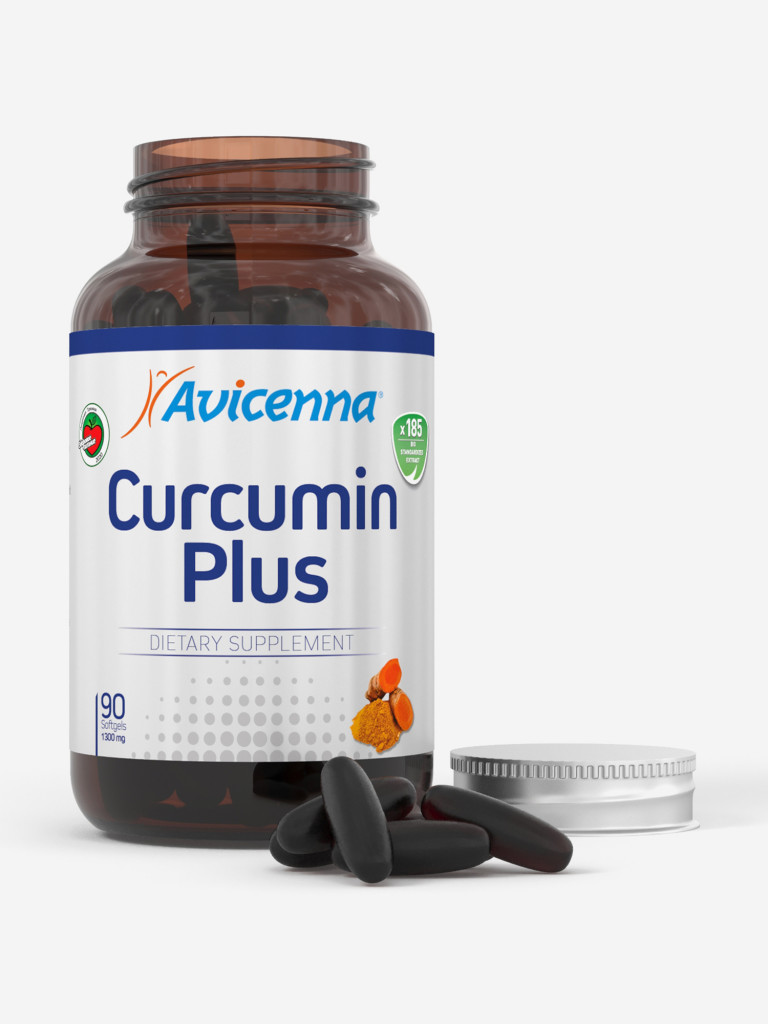 Avicenna® Curcumin Plus, куркумин с пиперином 1300 мг, 90 капсул — для суставов, иммунитета и детокса
