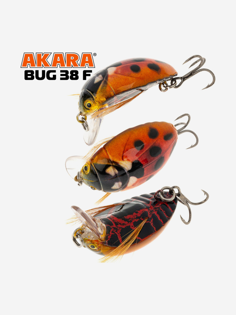 Воблер Akara Bug 38F кренк плавающий жук на голавля, язя, форель 4гр 12