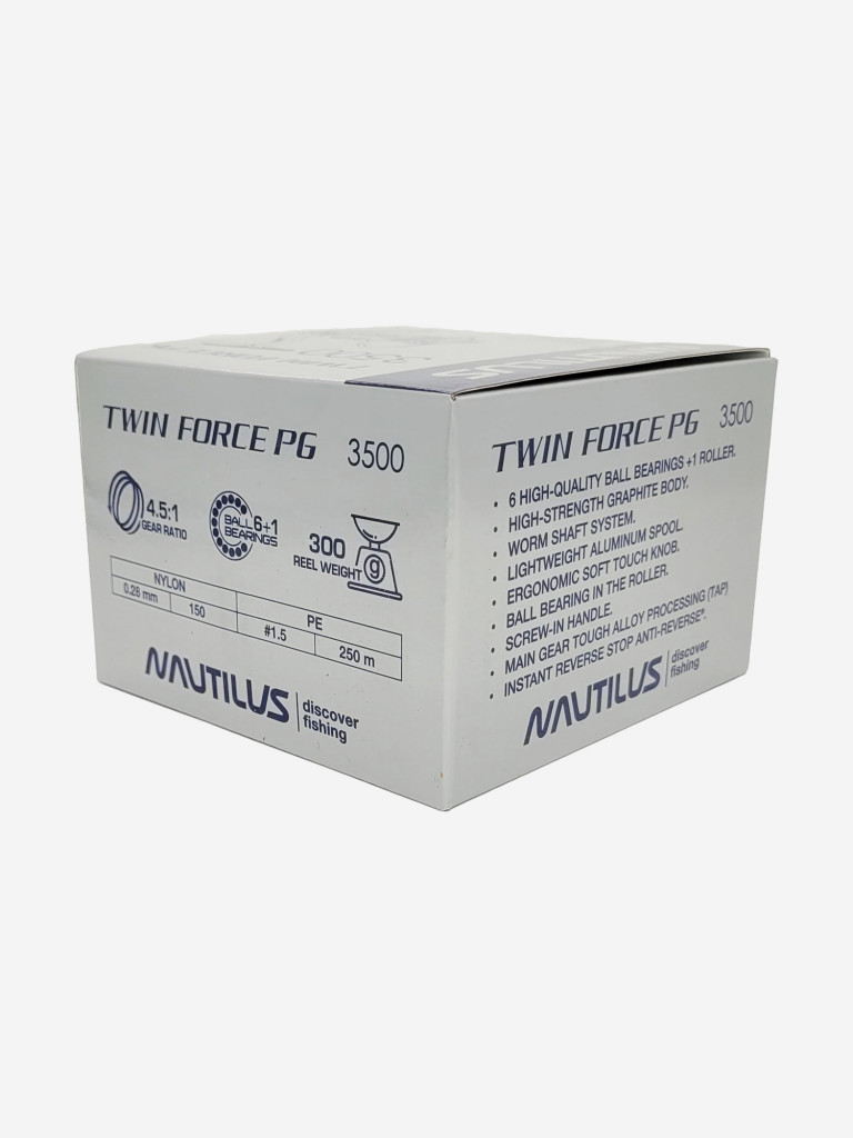 Катушка для спиннинга Nautilus TWIN FORCE PG 3500, катушка для удочки с передним фрикционом