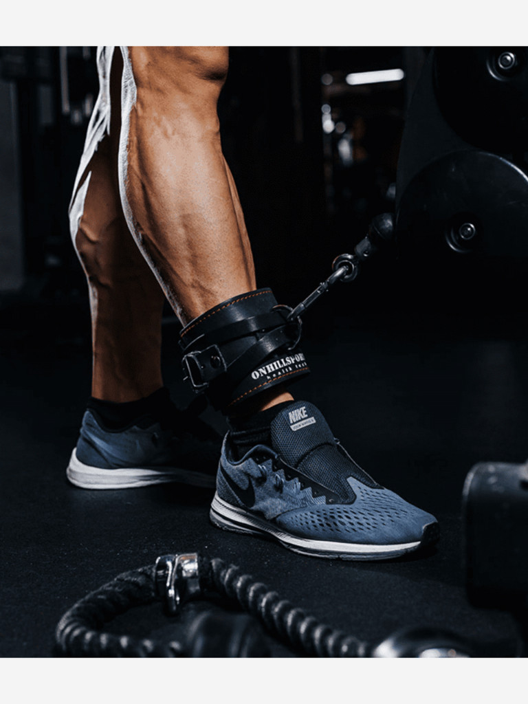 Манжета для тяги на тренажере F8 SportLim кожаная универсальная Черная