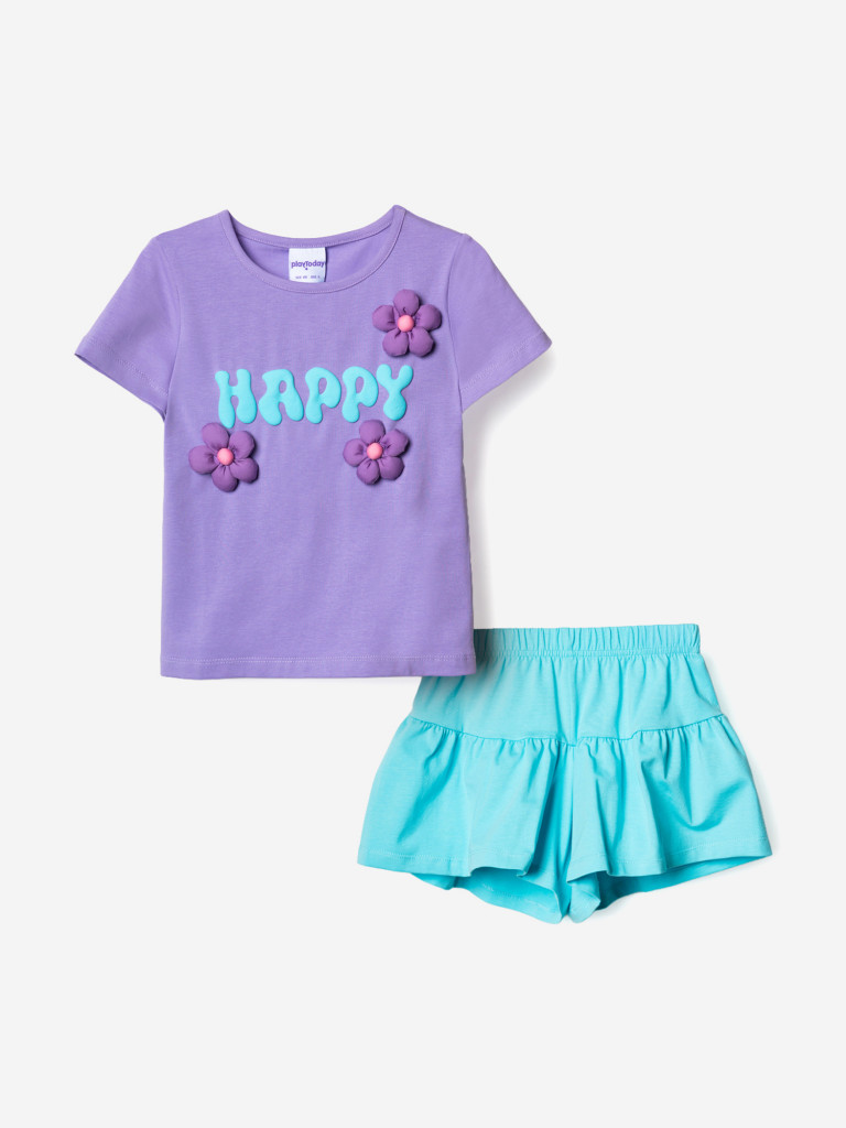 Комплект для девочек: футболка, шорты PlayToday