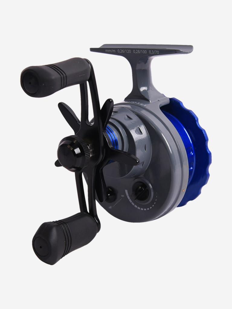 Катушка инерционная (зимняя) Black Side ICE ZEAL (4+1 подш.), синяя, для зимней рыбалки под удочку и спиннинг на судака, окуня и другую рыбу