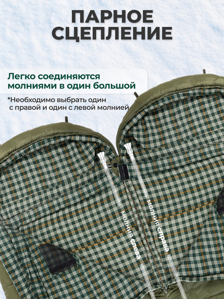 Спальный мешок BTrace Rich Левый, Левый, Зеленый