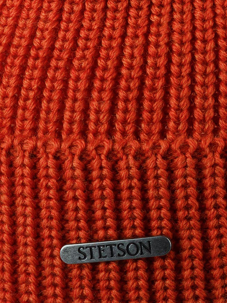 Шапка с отворотом STETSON 8599345 BEANIE MERINO (оранжевый)
