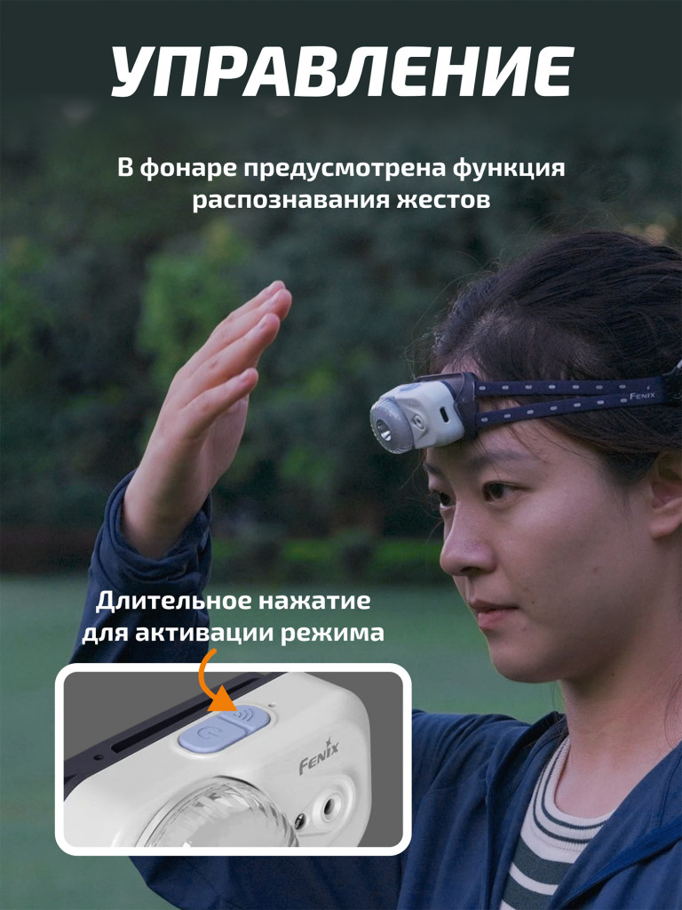 Фонарь Fenix налобный HL17R белый RGB