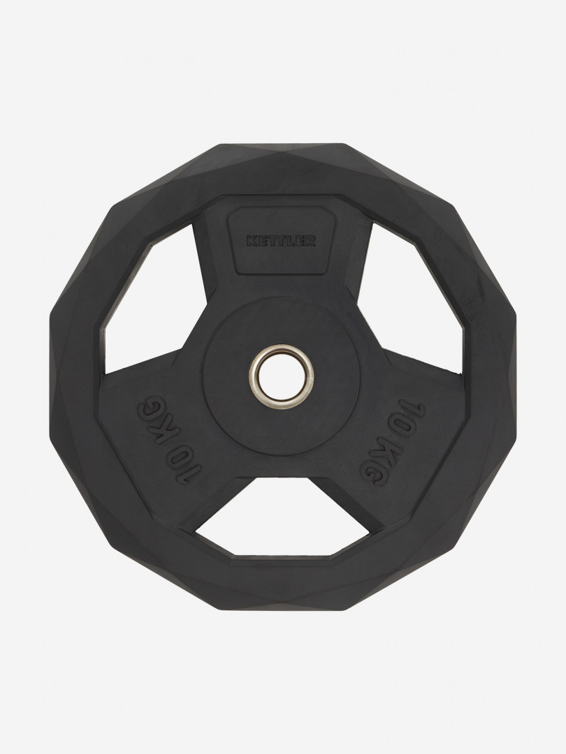 фото Диск стальной обрезиненный kettler, 10 кг, черный