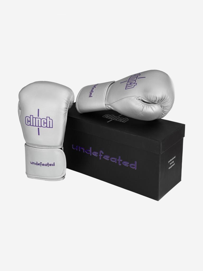 Перчатки боксерские Clinch Undefeated Russian Team серебристые