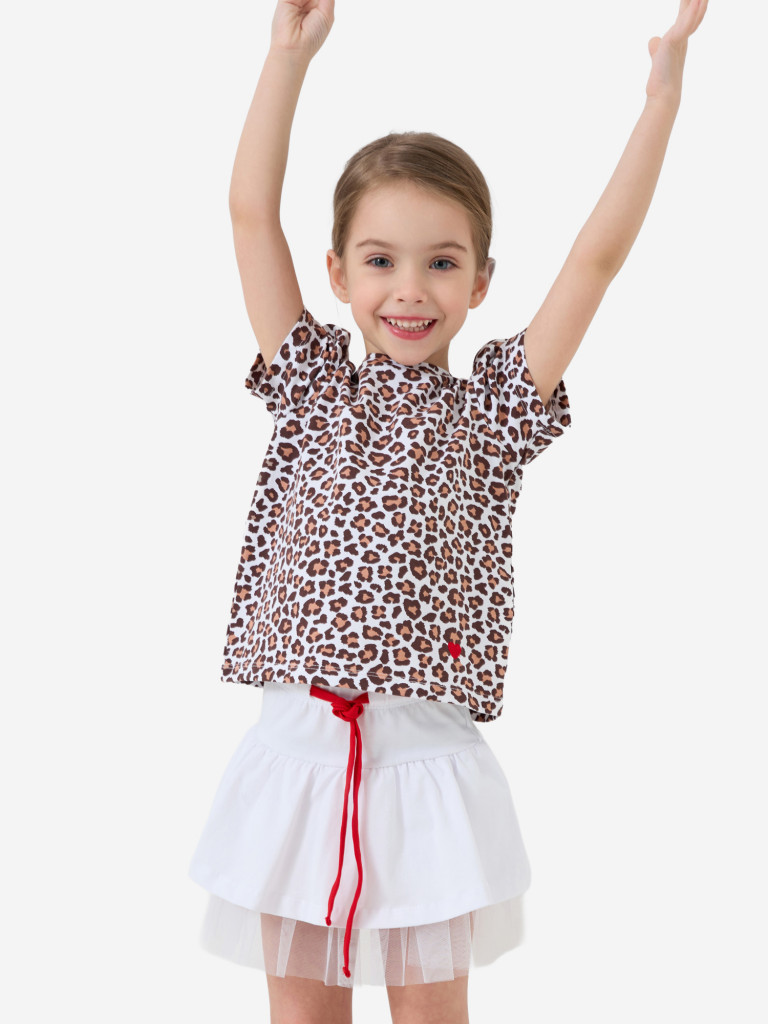 Комплект для девочек: футболка, юбка-шорты PlayToday