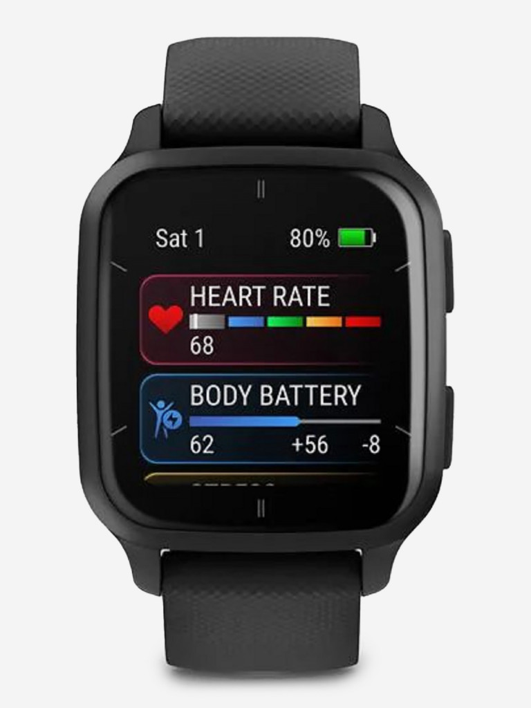 Часы Garmin Venu Sq 2 Music Edition черные с серым алюминиевым безелем 010-02700-10