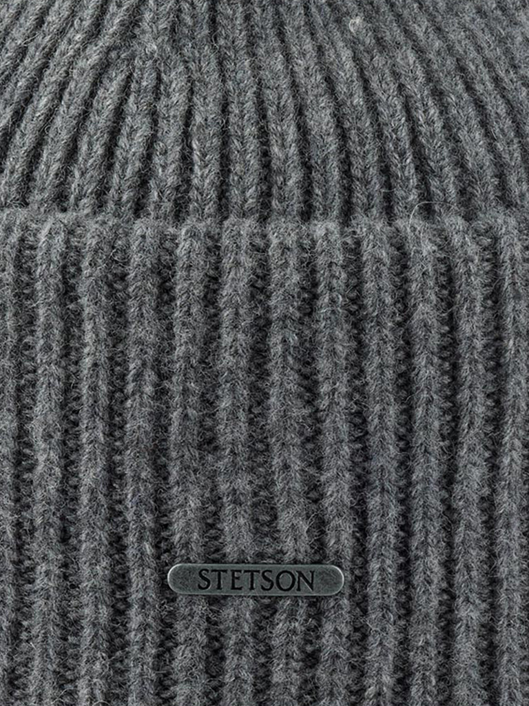 Шапка с отворотом STETSON 8599382 BEANIE WOOL (серый)