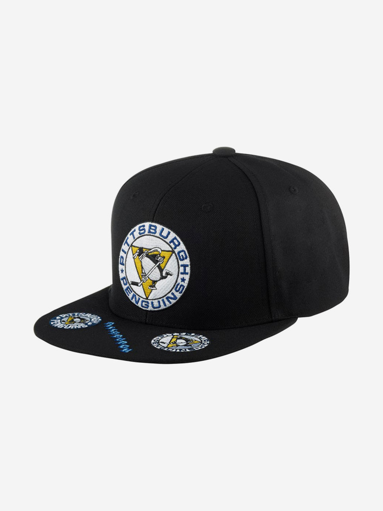 Бейсболка с прямым козырьком MITCHELL NESS 6HSSSH22089-PPEBLCK Pittsburgh Penguins NHL (черный)