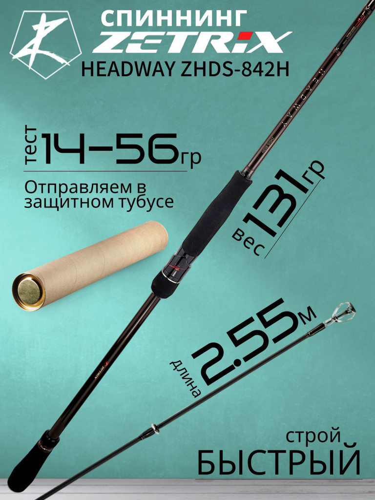 Спиннинг для рыбалки Zetrix HEADWAY ZHDS-842H 2.55м 14-56гр