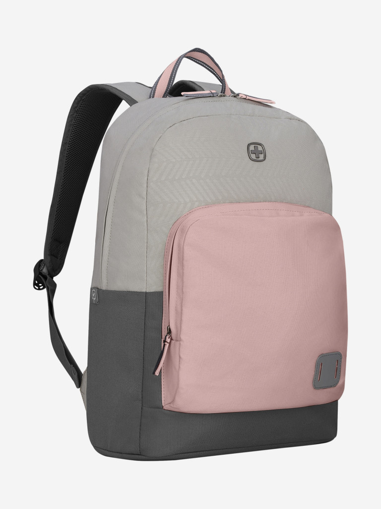 Рюкзак WENGER NEXT Crango 16", серый/розовый, переработанный ПЭТ/Полиэстер, 33х22х46 см, 27 л.