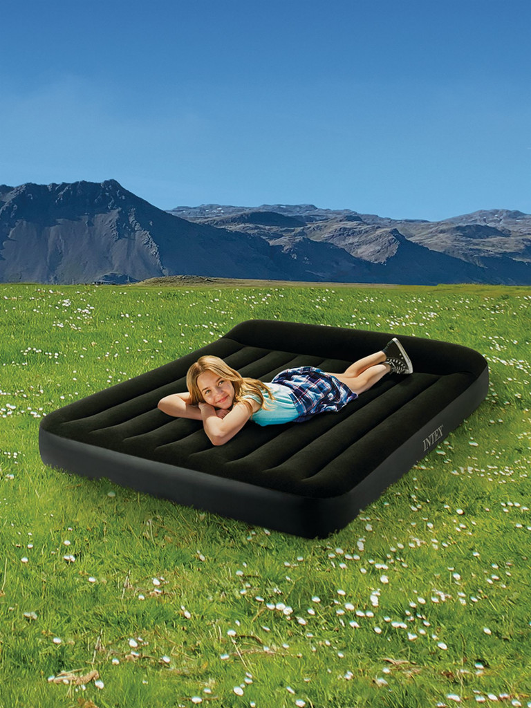 Кровать надувная Intex 64143 DURA-BEAM PILLOW REST CLASSIC, Queen, 152x203x25 см