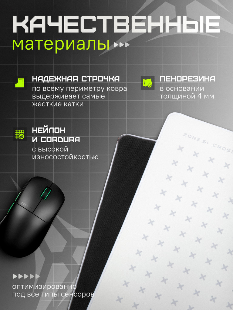 Коврик для мыши ZONE 51 CROSS White