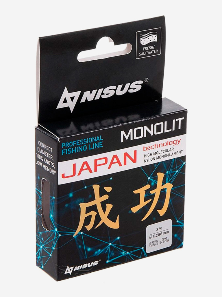 Леска для рыбалки Nisus MONOLIT Nylon 0,286мм, 50м, 6,45кг, прозрачный