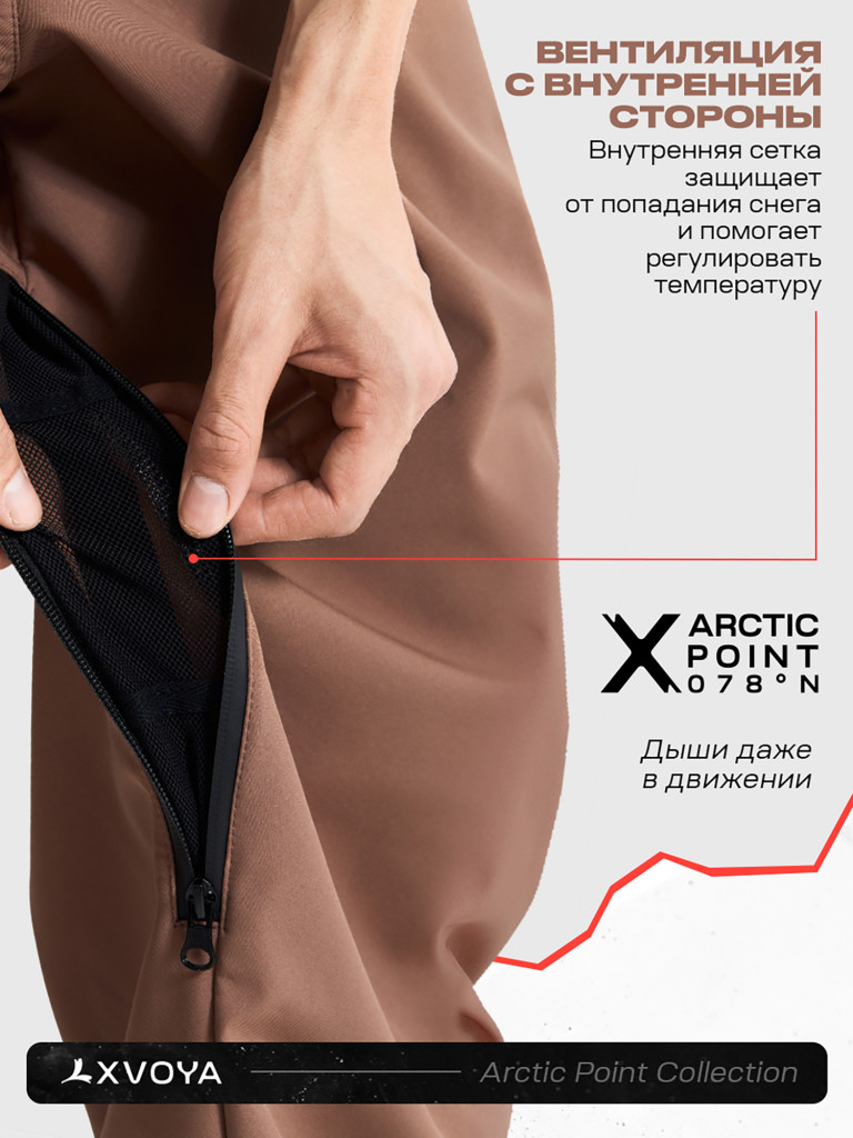 Брюки сноубордические XVOYA Arctic Point бежевые