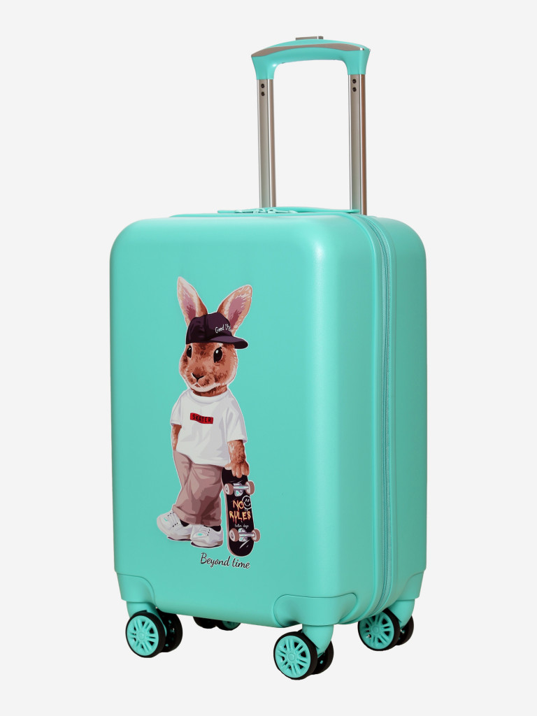 Чемодан детский BEYOND TIME G211 Кролик со скейтом зеленый