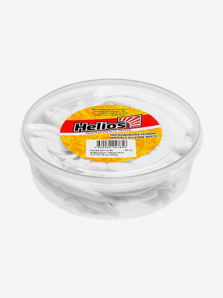 Мягкая приманка Helios Guru, 4'' / 10,16 см, White, 30 шт (HS-30-001-N-30)