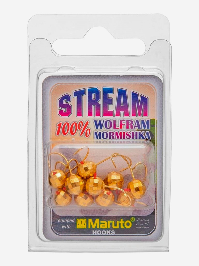 Мормышка Helios вольфрамовая Шар с отверстием мелкая грань 3мм 0,26г с кембриком GO (MW-1630C-GO), 10 штук в упаковке