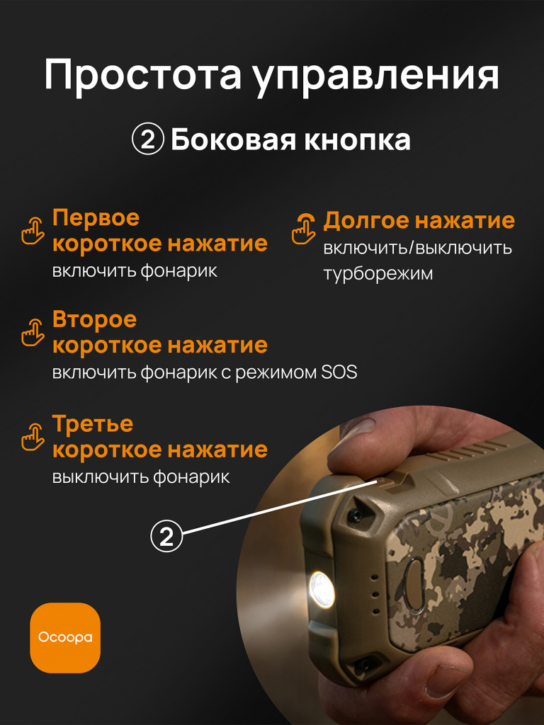 Грелка для рук электрическая Ocoopa UT4 Extreme с функцией Power Bank и фонариком