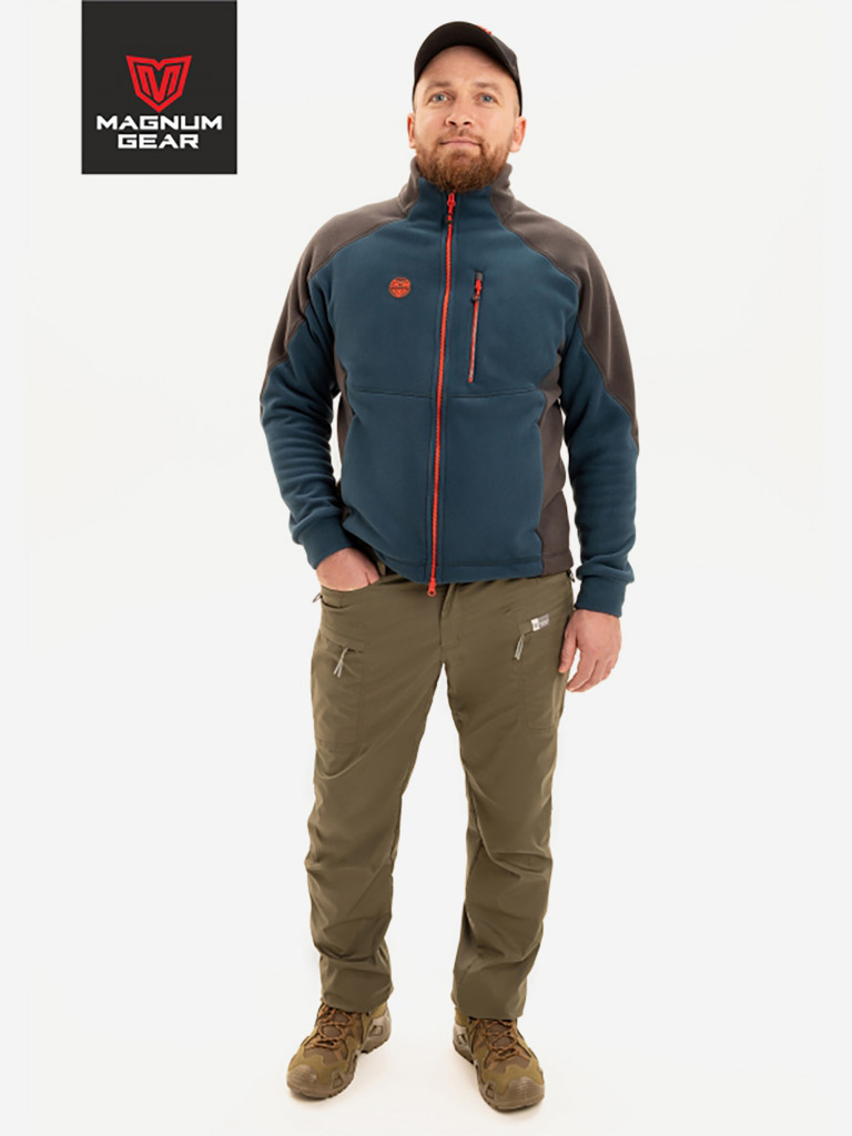 Толстовка флисовая для рыбалки и охоты MAGNUM GEAR NORD синий/графит