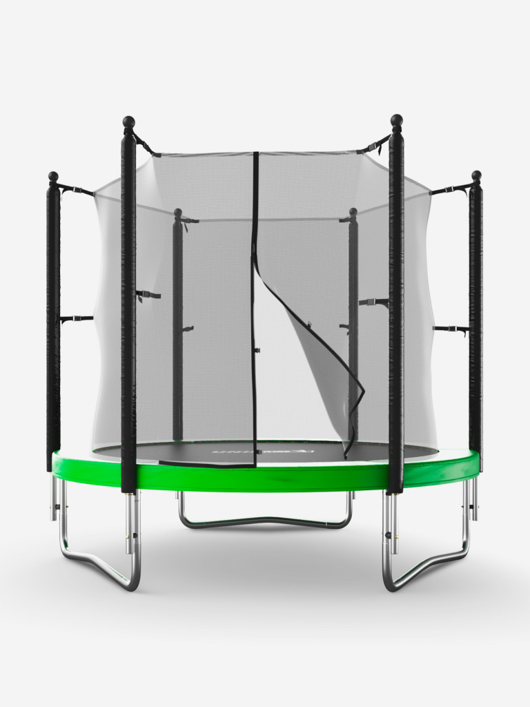 Батут каркасный UNIX Line Simple 8 ft Green с внутренней защитной сеткой, общий диаметр 244 см, до 140 кг
