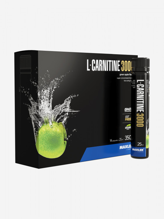 L-карнитин Maxler L-Carnitine, 3000 мг, 14х25 мл - Зеленое яблоко