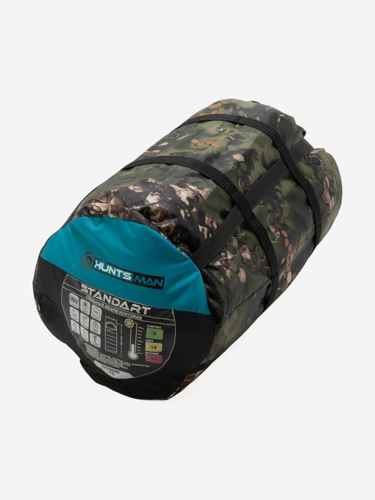 Спальный мешок Huntsman Аляска зимний утепленный с подголовником одноместный (до -15) для охоты и рыбалки