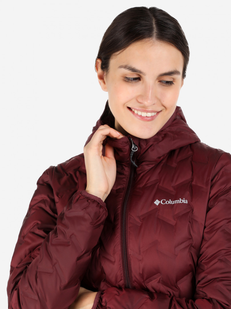 фото Пуховик женский columbia delta ridge long down jacket, красный