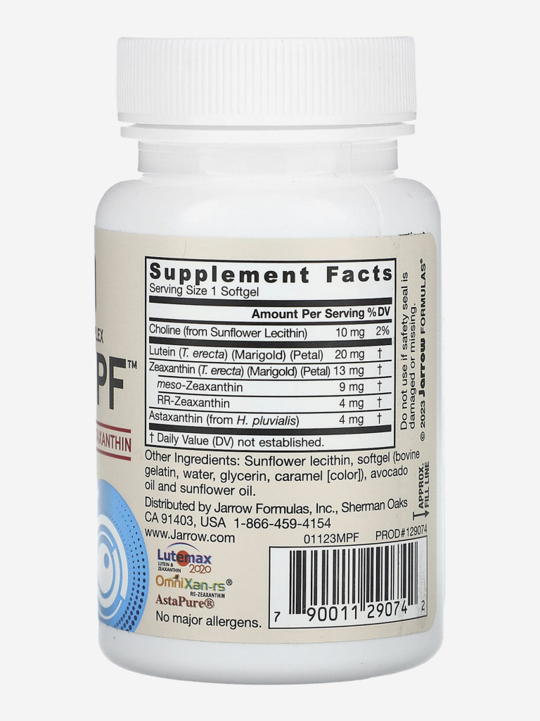 Антиоксидант для глаз, поддержка зрения с лютеином и зеаксантином, Jarrow Formulas MaculaPF 30 softgels
