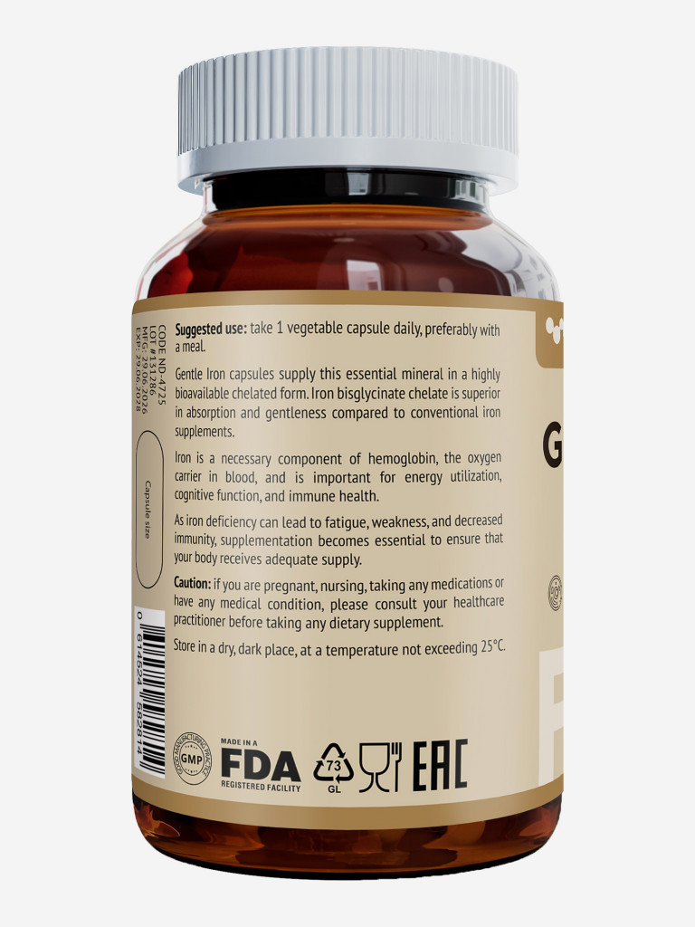 Мягкое железо Gentle Iron NDCG 25 mg 90 капсул