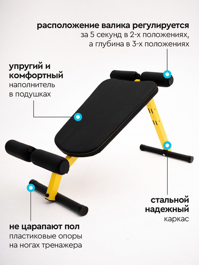 Скамья 2в1: для гиперэкстензии и пресса