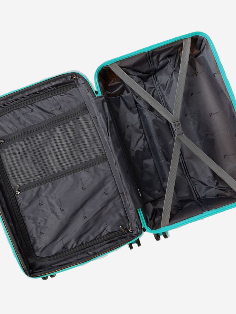 Чемодан на колесах L бирюзовый Feelway