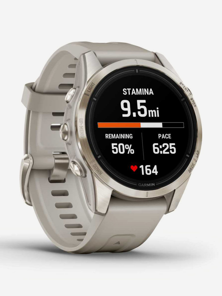 Спортивные часы Garmin EPIX PRO (Gen 2) Sapphire Edition 42 мм, золотистый корпус со светло-песочным ремешком
