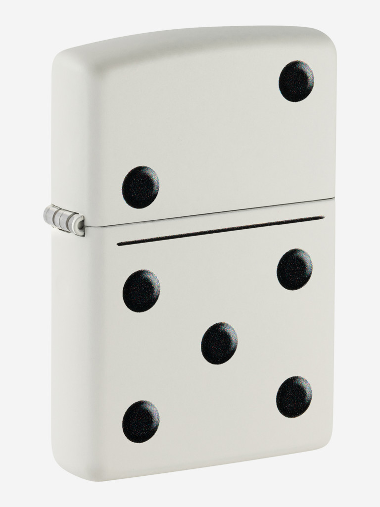 Зажигалка бензиновая ветроустойчивая Zippo Domino Design White Matte