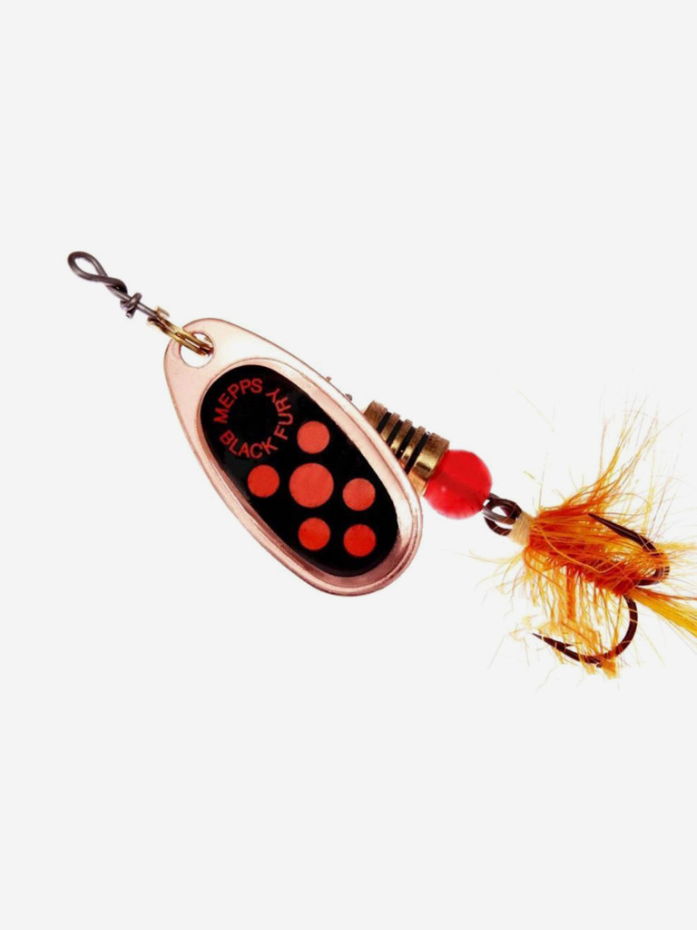 Блесна для рыбалки вертушка Mepps BLACK FURY MOUCHE, 4, Copper/Orange, комплект из 5 штук