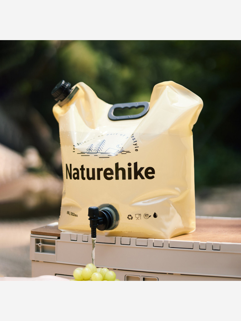 Мягкая канистра Naturehike, с клапаном для воды, 10л, бежевая