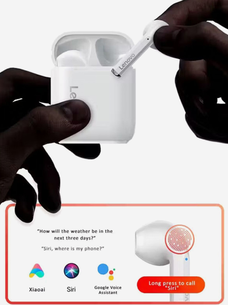 Bluetooth гарнитура ThinkPlus Lenovo TWS LP2 белый