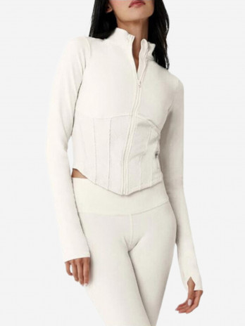 Куртка женская Alo Yoga Airbrush Corset Full Zip белый цвет