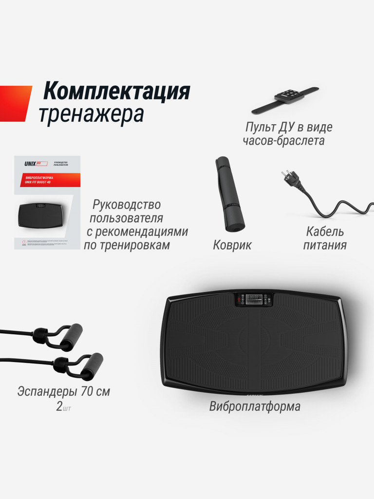 Виброплатформа UNIX Fit Boost 4D вибро тренажер для похудения и пресса, вертикальные колебания 1-15 Гц